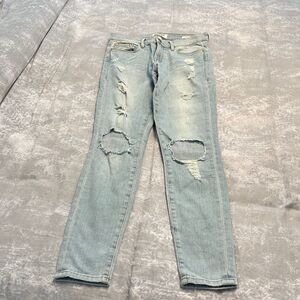 Frame Denim Womens size 27 le skinny de jeanne light wash distressed